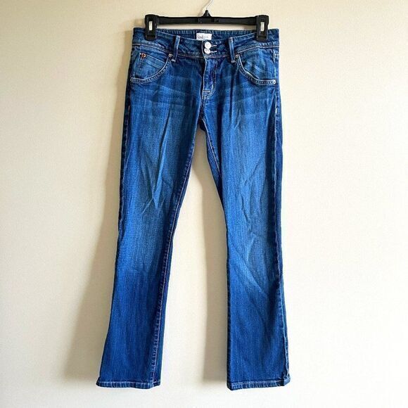 Hudson Womens Flap Beth Flare Jeans W176DHK Size 27‎ ELT Low Rise Blue - Picture 1 of 7